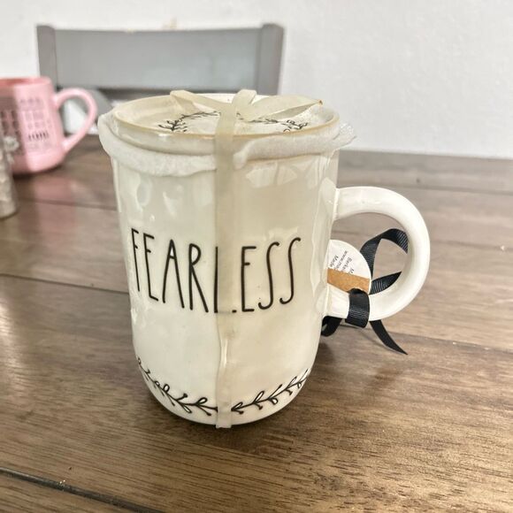 Rae Dunn “FEARLESS” Mug Candle | Artisan Collection | New with Tag - Picture 1 of 7